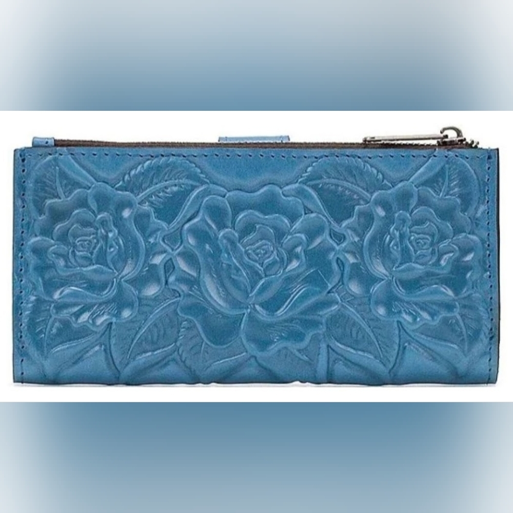 PATRICIA NASH ROSE TOOLING COLLECTION NAZARI FLORAL LEATHER WALLET